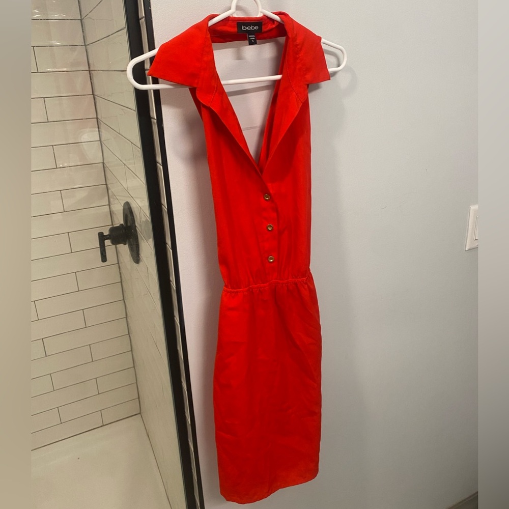 Bebe cross back red dress